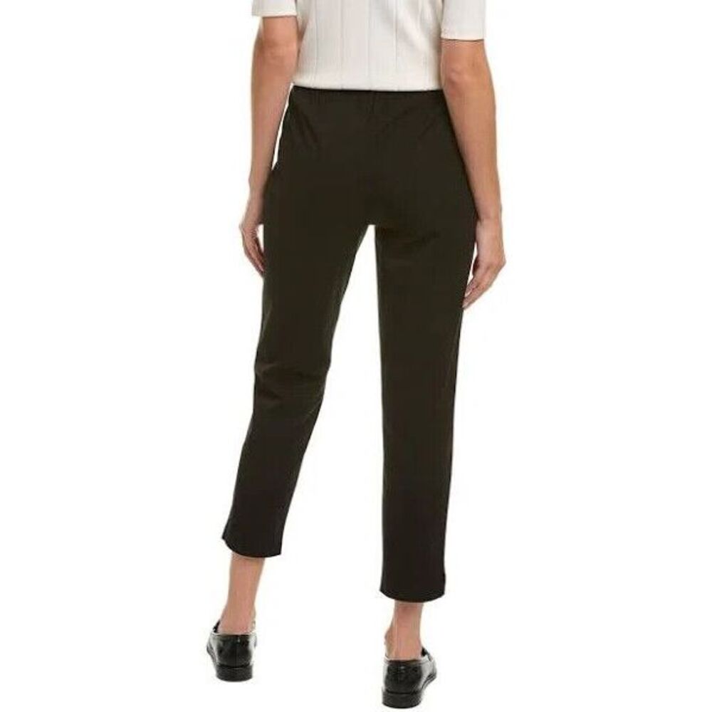 Eileen Fisher Organic Cotton Twill Pants Women L Flaw* Zip Closure Elastic Waist